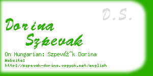 dorina szpevak business card